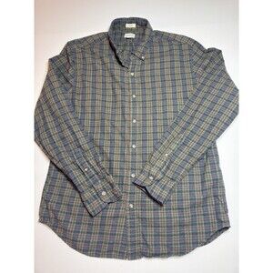 J.Crew Slim Brushed Twill Flannel Shirt Men’s Large L Plaid Button Down winter